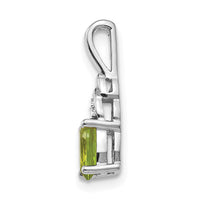 14k White Gold Peridot and Diamond Pendant-XBS255