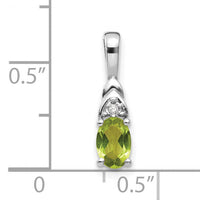 14k White Gold Peridot and Diamond Pendant-XBS255