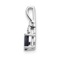 14k White Gold Sapphire and Diamond Pendant-XBS256