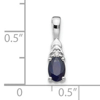 14k White Gold Sapphire and Diamond Pendant-XBS256