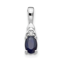 14k White Gold Sapphire and Diamond Pendant-XBS256
