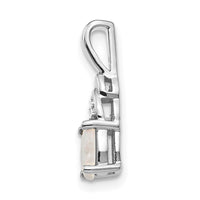 14k White Gold Opal and Diamond Pendant-XBS257