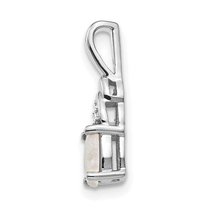 14k White Gold Opal and Diamond Pendant-XBS257