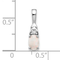 14k White Gold Opal and Diamond Pendant-XBS257