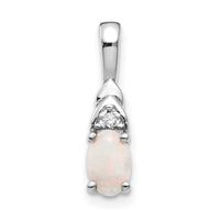14k White Gold Opal and Diamond Pendant-XBS257