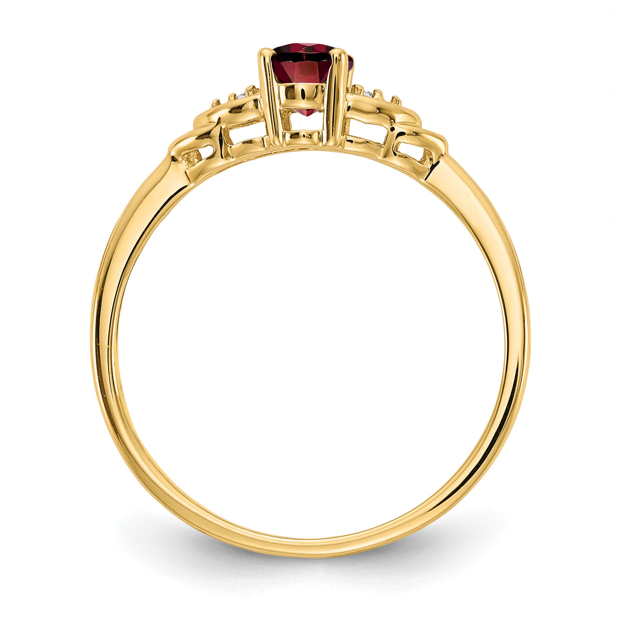 14k Garnet and Diamond Ring-XBS260