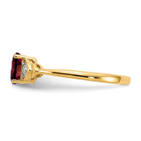 14k Garnet and Diamond Ring-XBS260