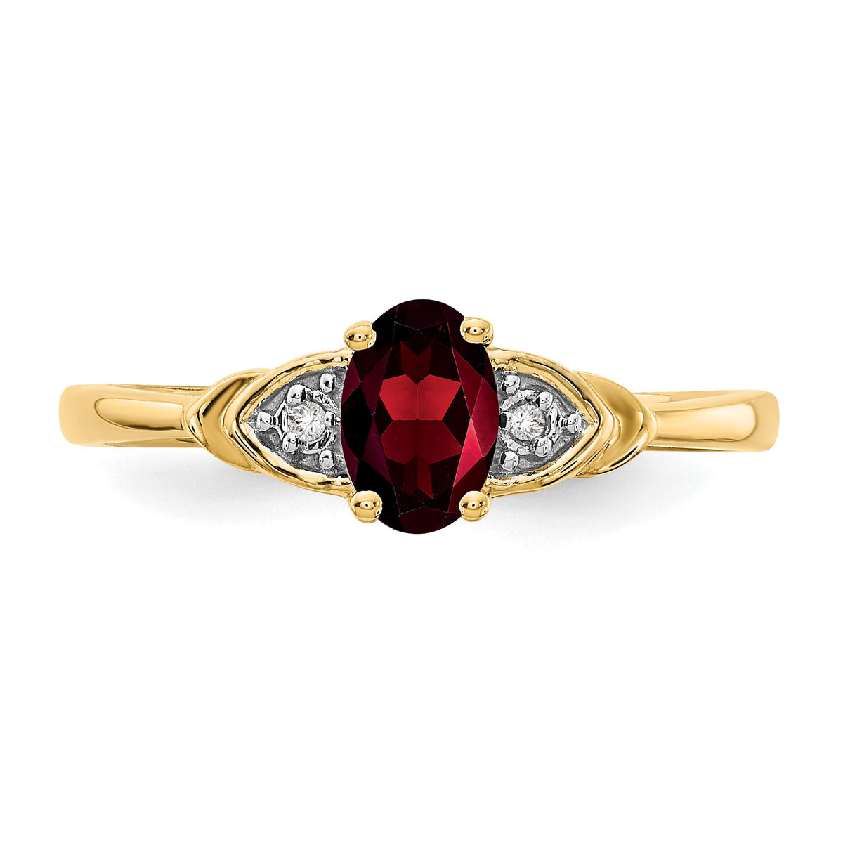 14k Garnet and Diamond Ring-XBS260