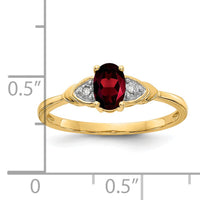 14k Garnet and Diamond Ring-XBS260