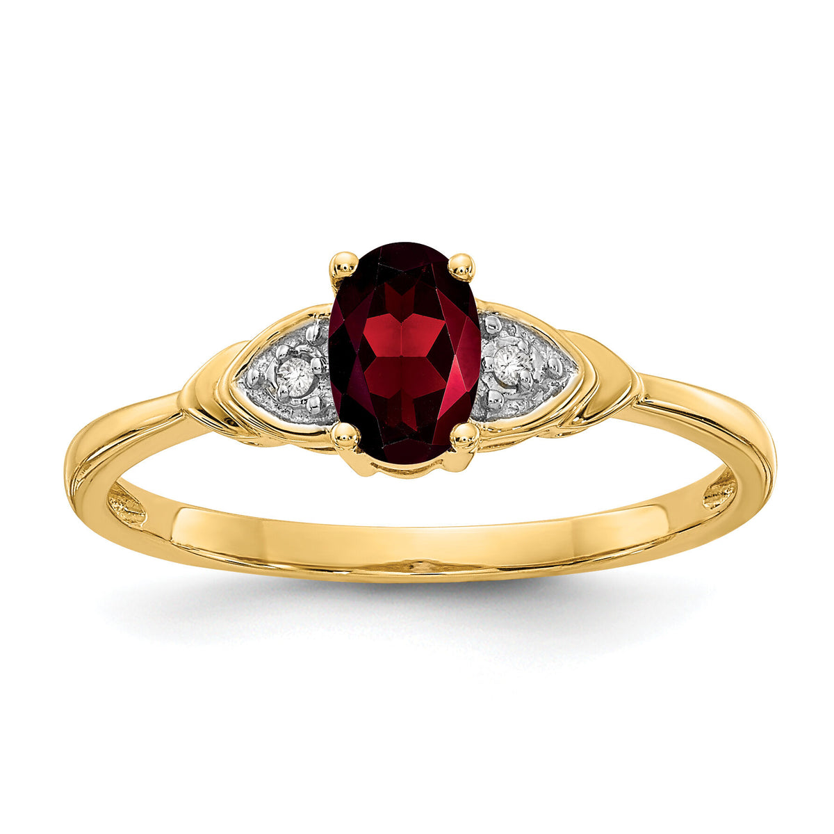 14k Garnet and Diamond Ring-XBS260