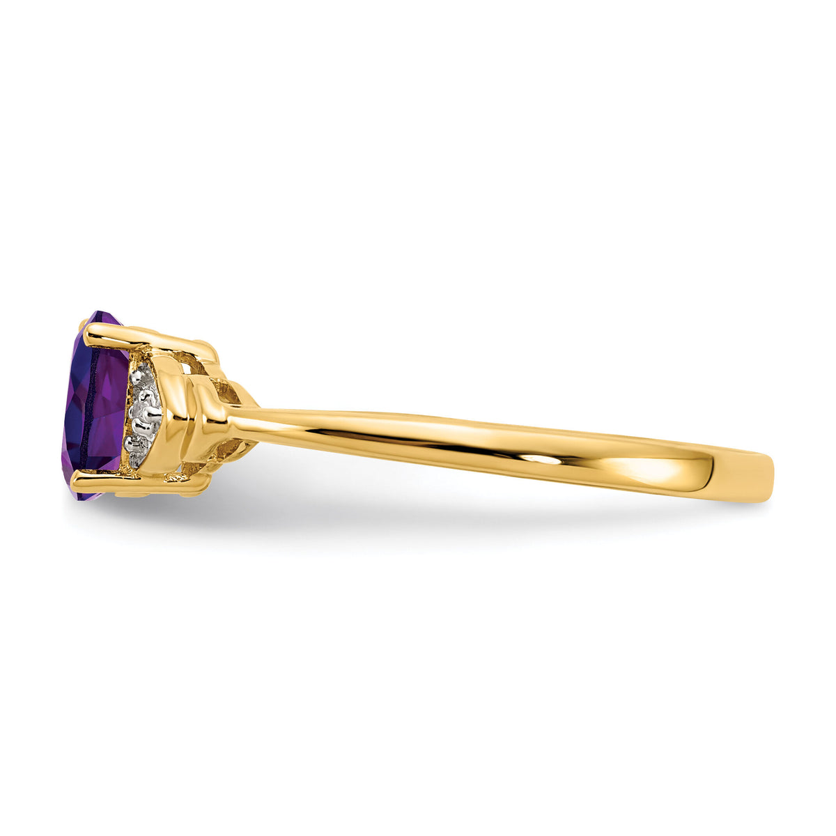 14k Amethyst and Diamond Ring-XBS261