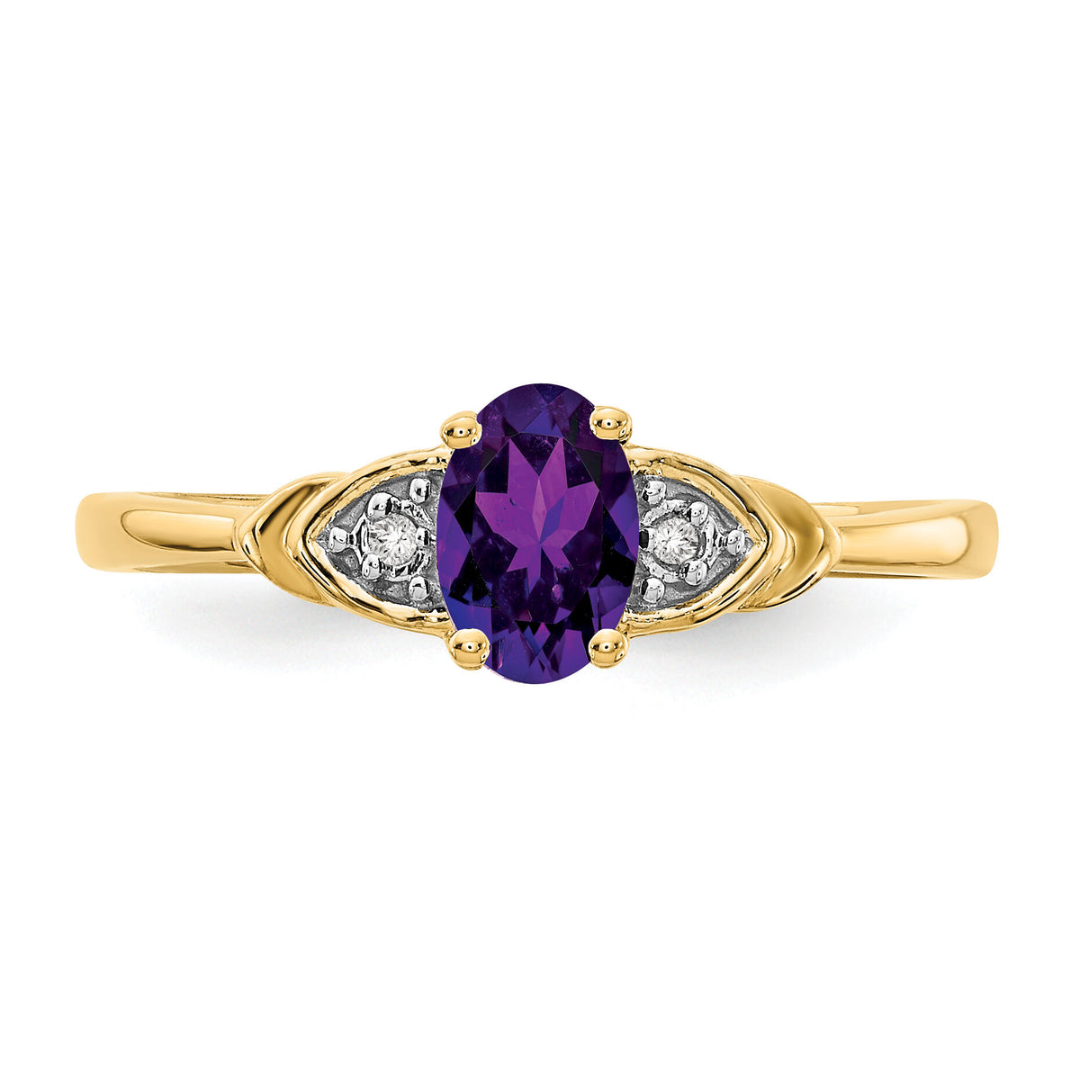 14k Amethyst and Diamond Ring-XBS261