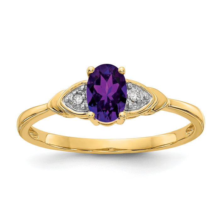 14k Amethyst and Diamond Ring-XBS261