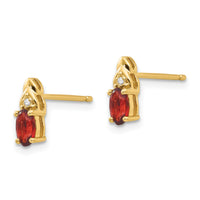 14k Garnet and Diamond Earrings-XBS262