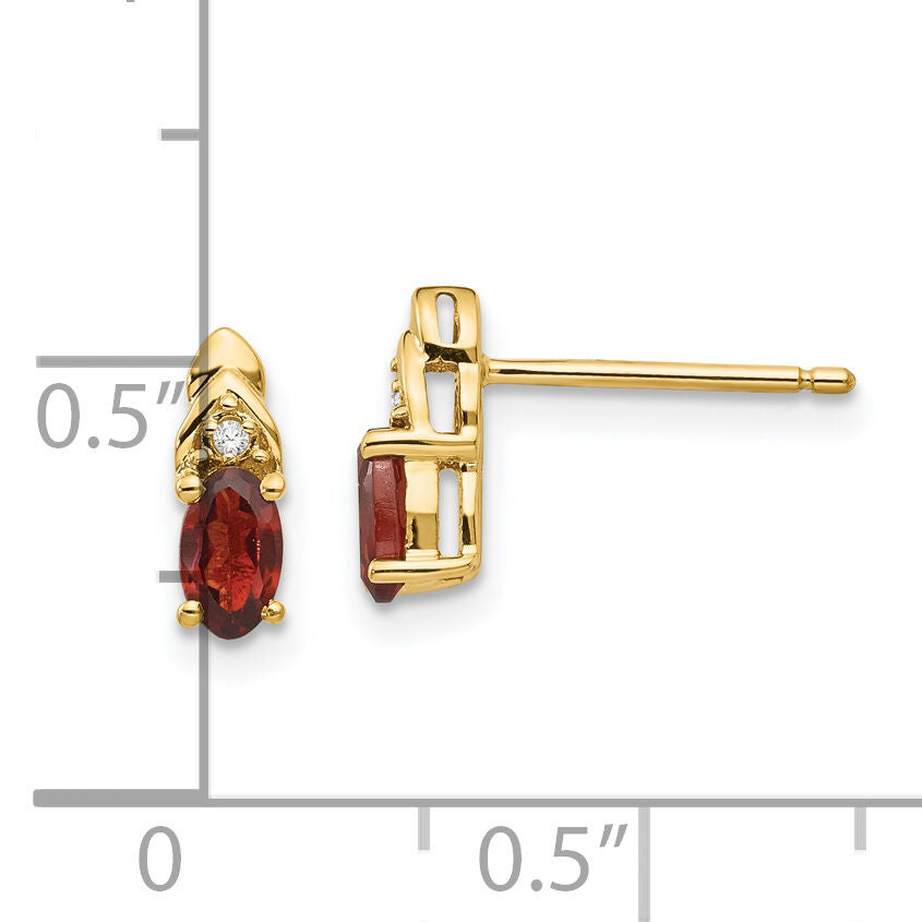 14k Garnet and Diamond Earrings-XBS262
