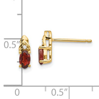 14k Garnet and Diamond Earrings-XBS262