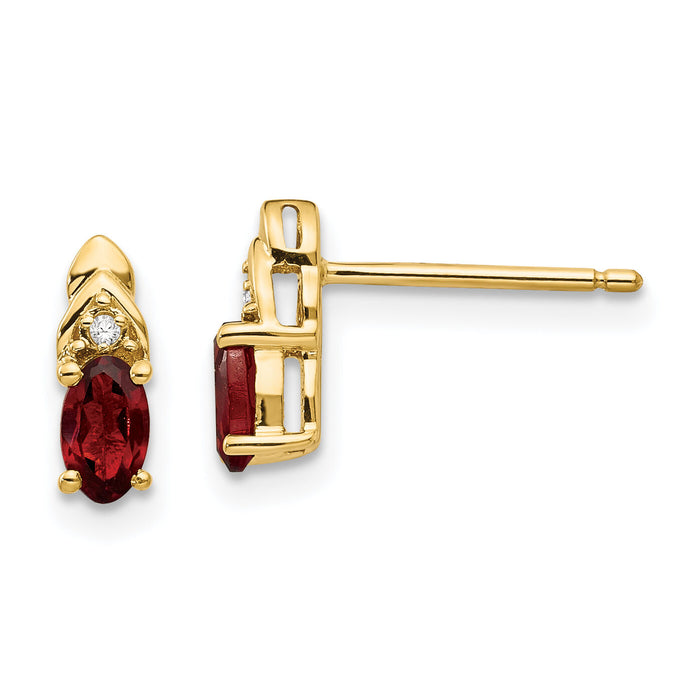 14k Garnet and Diamond Earrings-XBS262