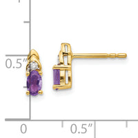 14k Amethyst and Diamond Earrings-XBS263