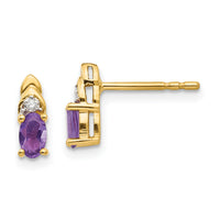 14k Amethyst and Diamond Earrings-XBS263