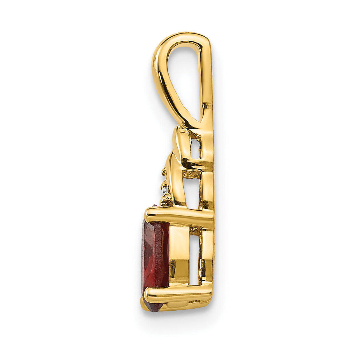 14k Garnet and Diamond Pendant-XBS264