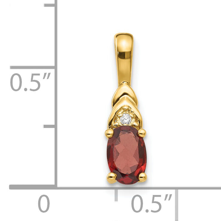 14k Garnet and Diamond Pendant-XBS264
