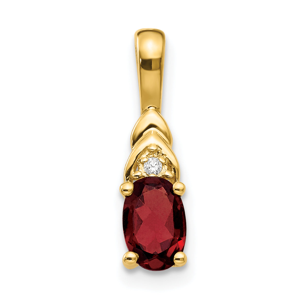 14k Garnet and Diamond Pendant-XBS264