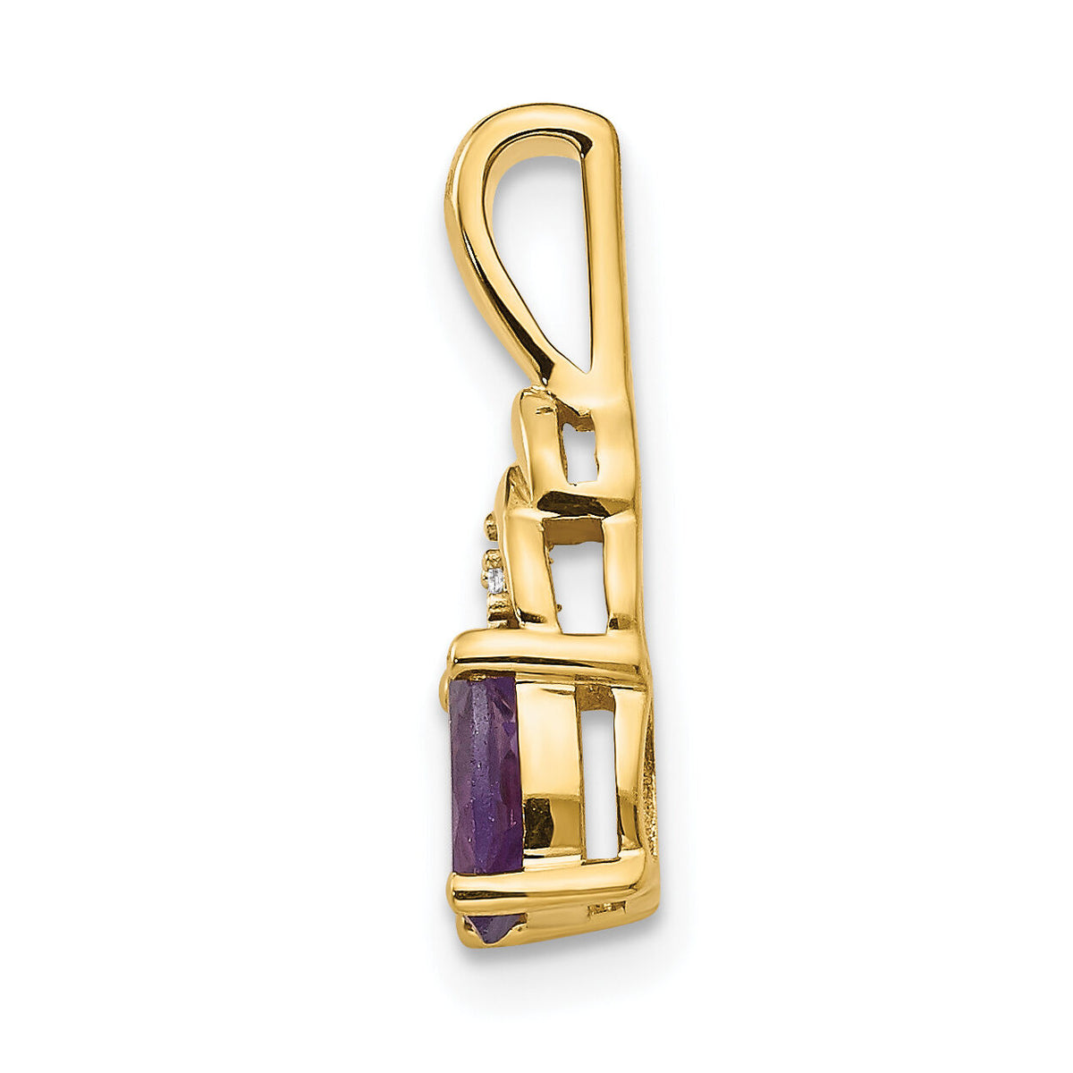 14k Amethyst and Diamond Pendant-XBS265