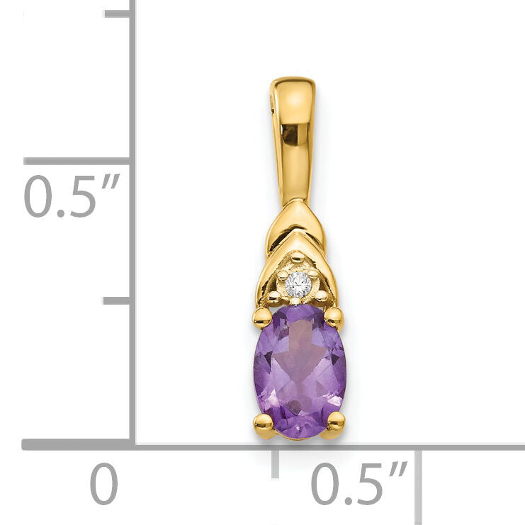 14k Amethyst and Diamond Pendant-XBS265