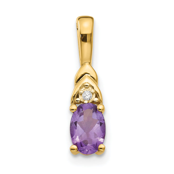 14k Amethyst and Diamond Pendant-XBS265