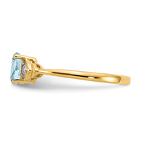 14k Aquamarine and Diamond Ring-XBS266