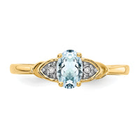 14k Aquamarine and Diamond Ring-XBS266