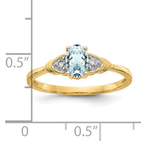 14k Aquamarine and Diamond Ring-XBS266