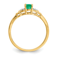 14k Emerald and Diamond Ring-XBS268