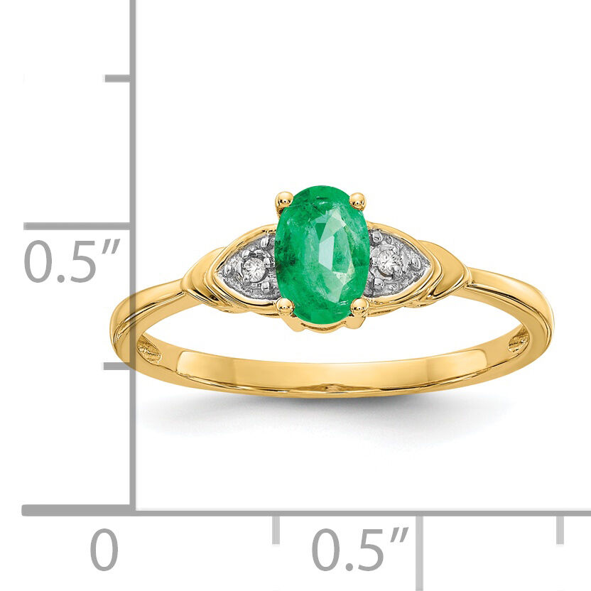14k Emerald and Diamond Ring-XBS268