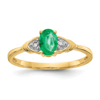 14k Emerald and Diamond Ring-XBS268