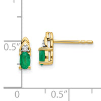 14k Emerald and Diamond Earrings-XBS273