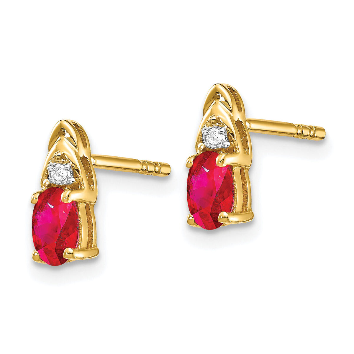 14k Ruby and Diamond Earrings-XBS275
