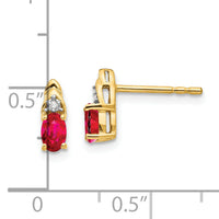14k Ruby and Diamond Earrings-XBS275