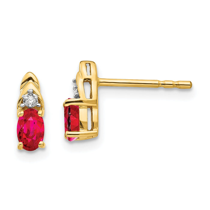 14k Ruby and Diamond Earrings-XBS275