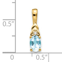 14k Aquamarine and Diamond Pendant-XBS276