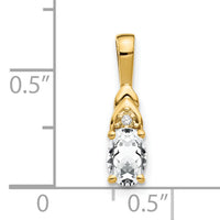 14k White Topaz and Diamond Pendant-XBS277