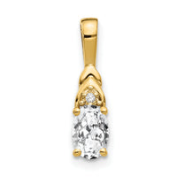 14k White Topaz and Diamond Pendant-XBS277
