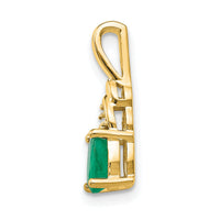 14k Emerald and Diamond Pendant-XBS278