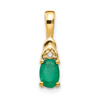 14k Emerald and Diamond Pendant-XBS278