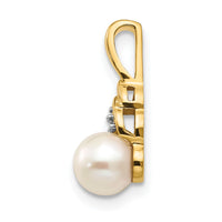 14k FW Cultured Pearl and Diamond Pendant-XBS279