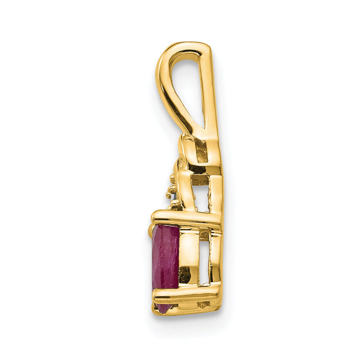 14k Ruby and Diamond Pendant-XBS280