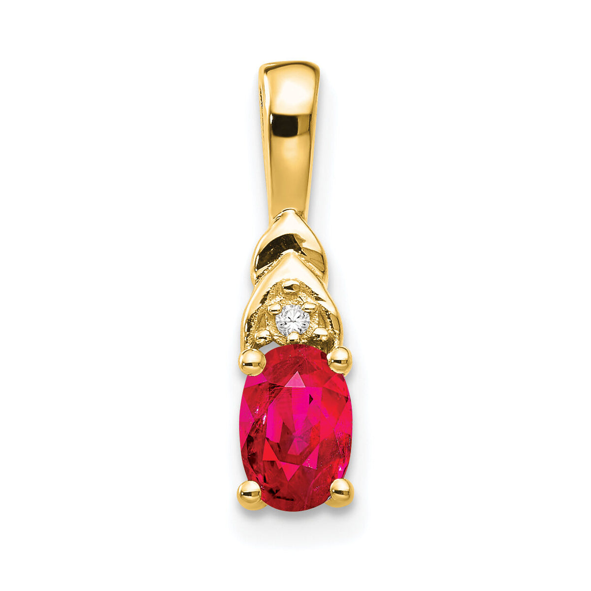 14k Ruby and Diamond Pendant-XBS280