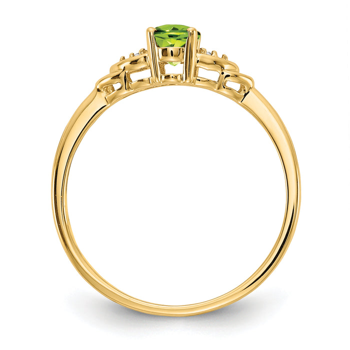 14k Peridot and Diamond Ring-XBS281