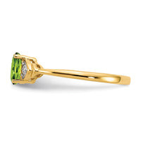 14k Peridot and Diamond Ring-XBS281