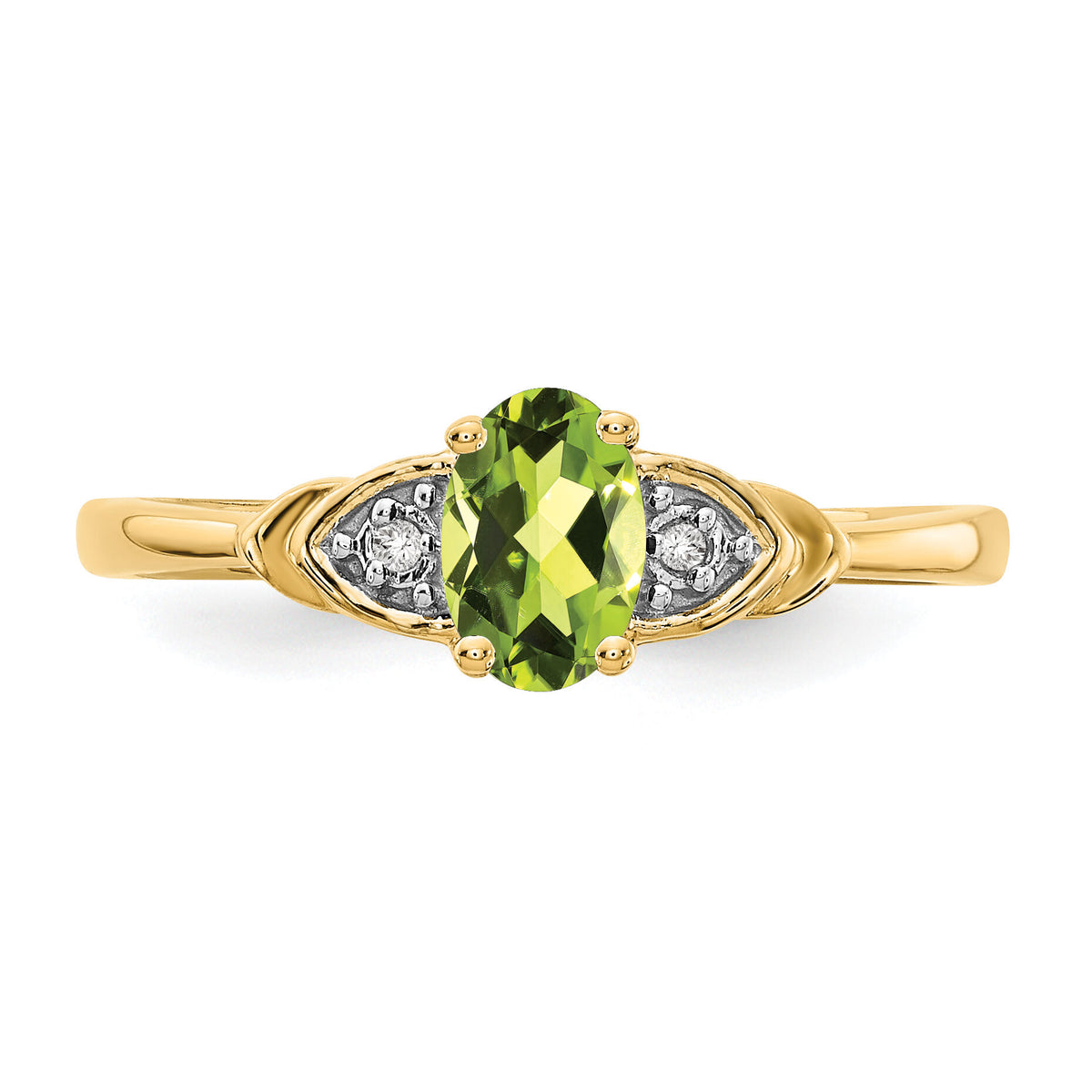 14k Peridot and Diamond Ring-XBS281